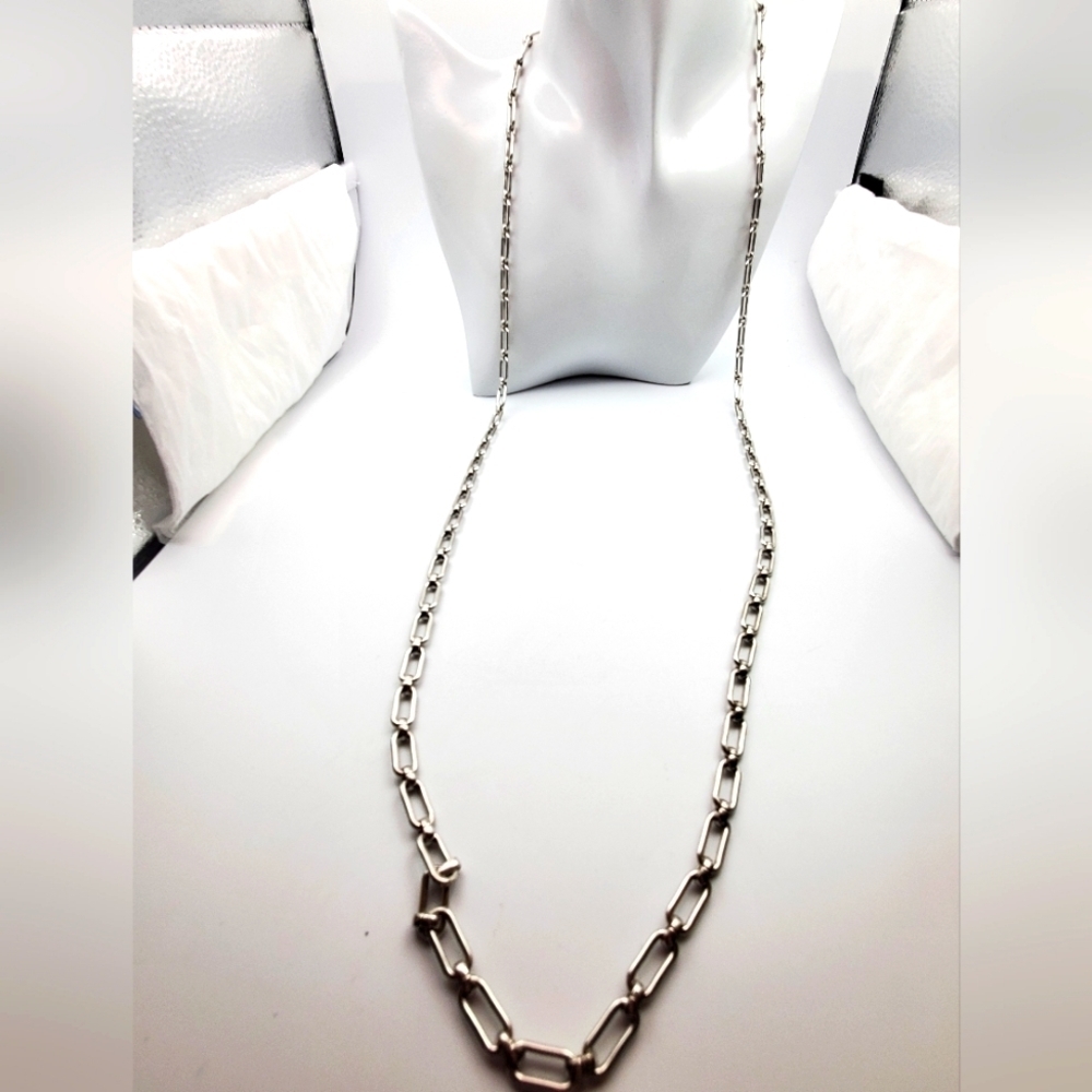 Roget silver tone link chain 🔗  necklace‎ N2507